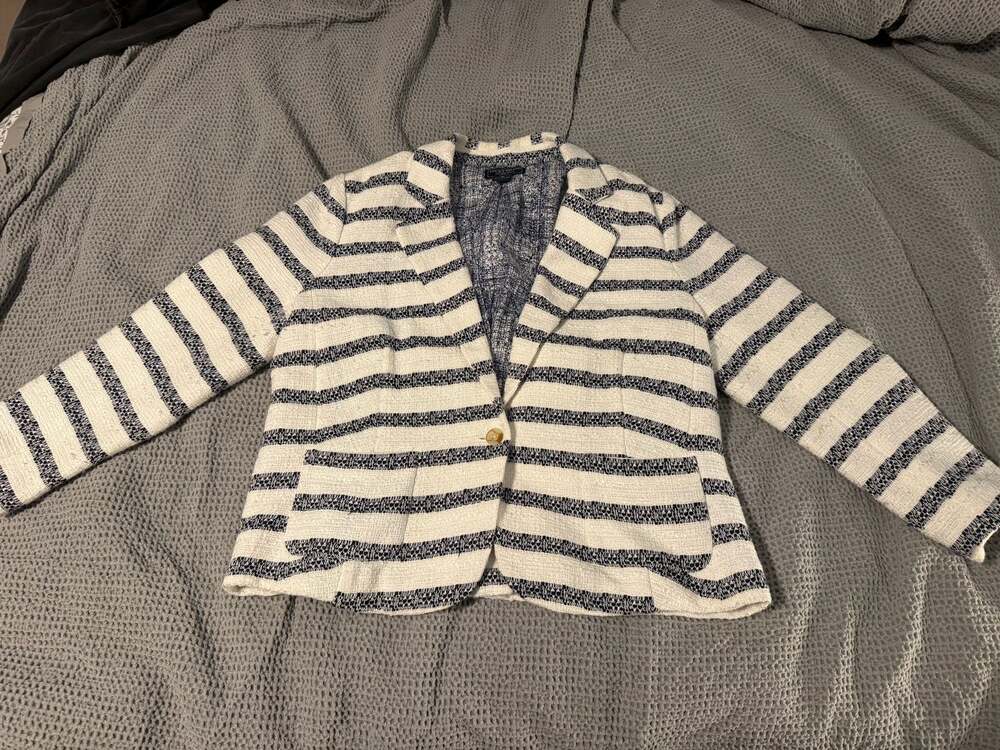 Lucky Brand Collection Women's Striped Tweed Blazer Jacket